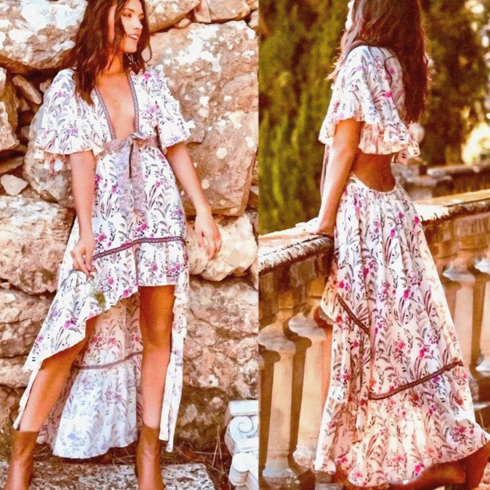Spell and the Gypsy Collective Amethyst Bambi Dress in Blush - Picture 3 of 12